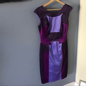Purple colorblock Roz&Ali sheath dress